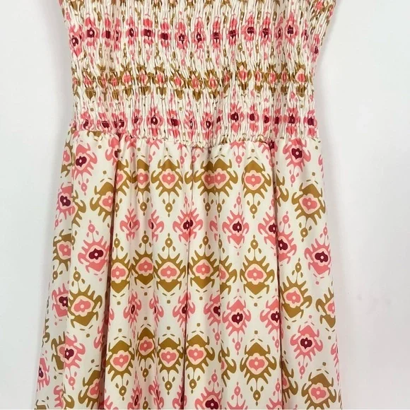 Shein Women’s Maxi Print Dress Sz Small White Pink - Picture 5 of 8